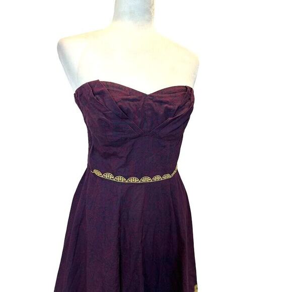 Anthropologie Girls from Savoy Strapless Dress Elegant Retro Victorian Size 2 - Picture 2 of 10